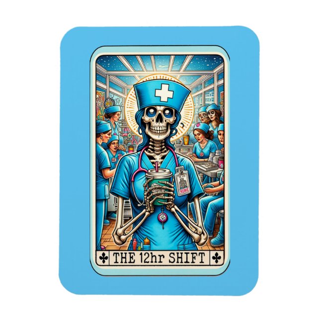 Infirmière 12 heures Magnet de la carte de tir de  (Vertical)