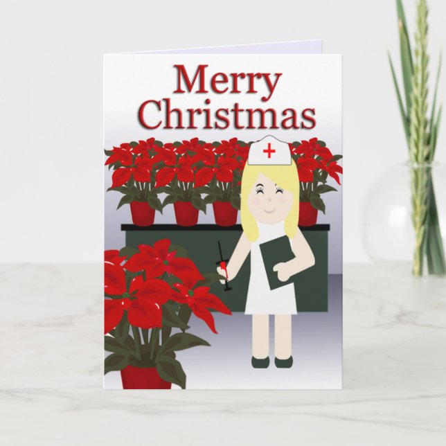 Infirmière 4 Noël Carte de voeux (Devant)