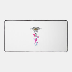 Infirmière Amour Caducée Floral Médical Design Ver