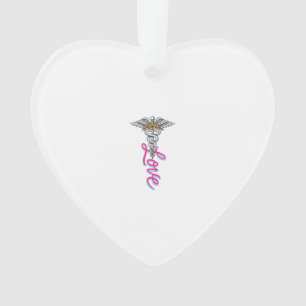 Infirmière Amour Caducée Floral Médical Design Ver