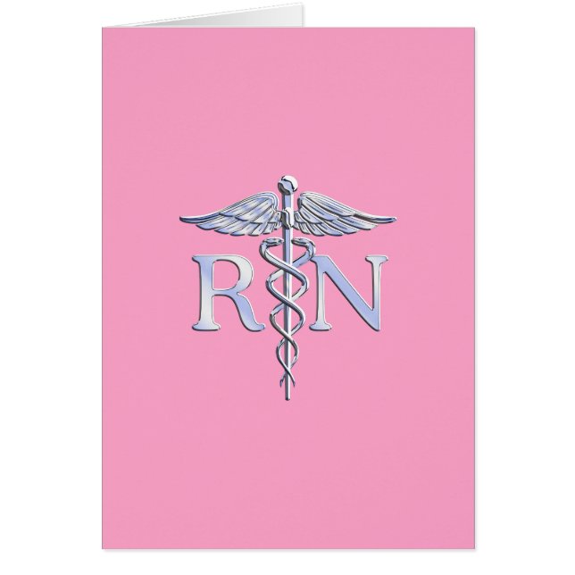 Infirmière autorisée RN Caduceus sur le rose clair (Devant)