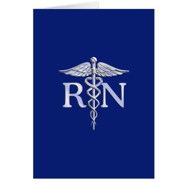 Infirmière autorisée RN Caduceus sur Navy Blue (Devant)