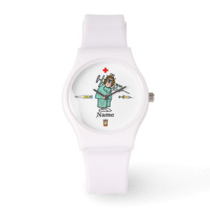 Infirmière avec grande seringue Montre de tir Pers