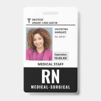 Infirmière Chirurgicale RN Photo ID Logo Badge