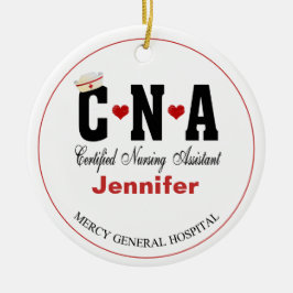 Infirmière CNA personnalisée Ornement en céramique