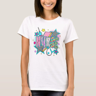 Infirmière colorée Design T-shirt Décontracté