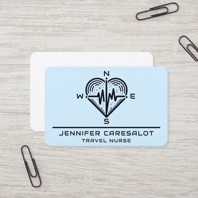Infirmière de voyage RN, LVN, LPN, Carte de visite (Devant/Arrière en situation)