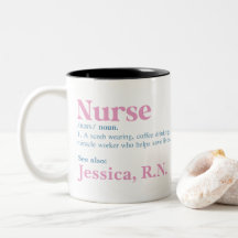 Infirmière Définition Nom personnalisé Café Mug
