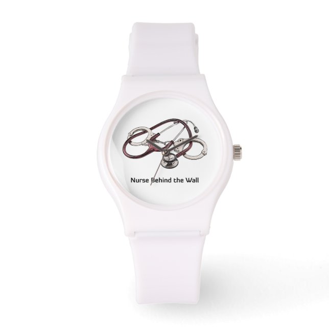 Infirmière Derrière le mur montre au poignet blanc (Recto)