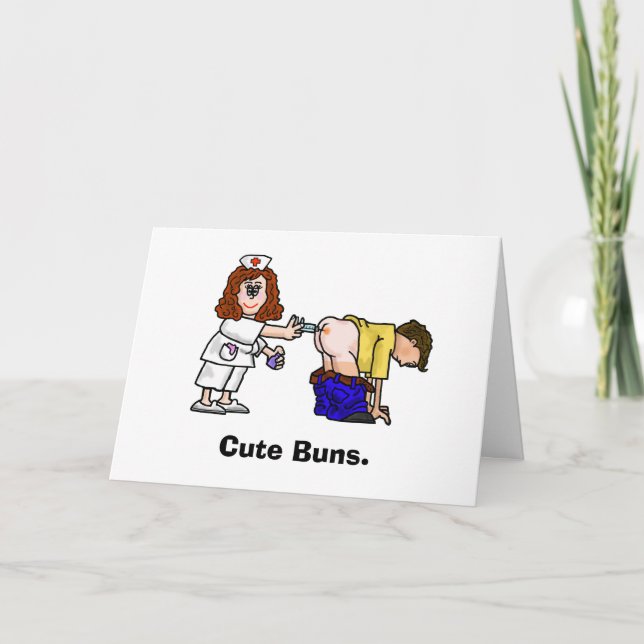 Infirmière donnant prise dans la Butt carte d'anni (Devant)