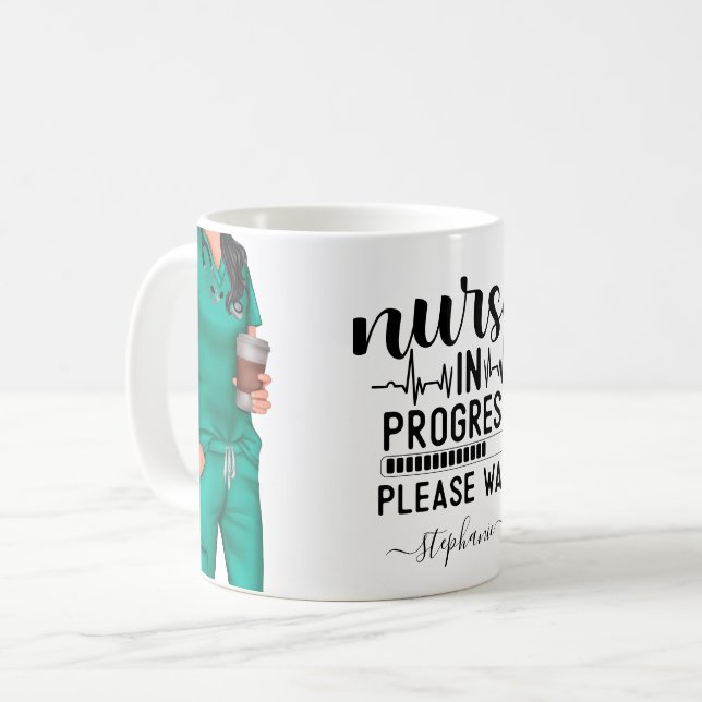 Infirmière en cours Mug de café personnalisé (Devant gauche)