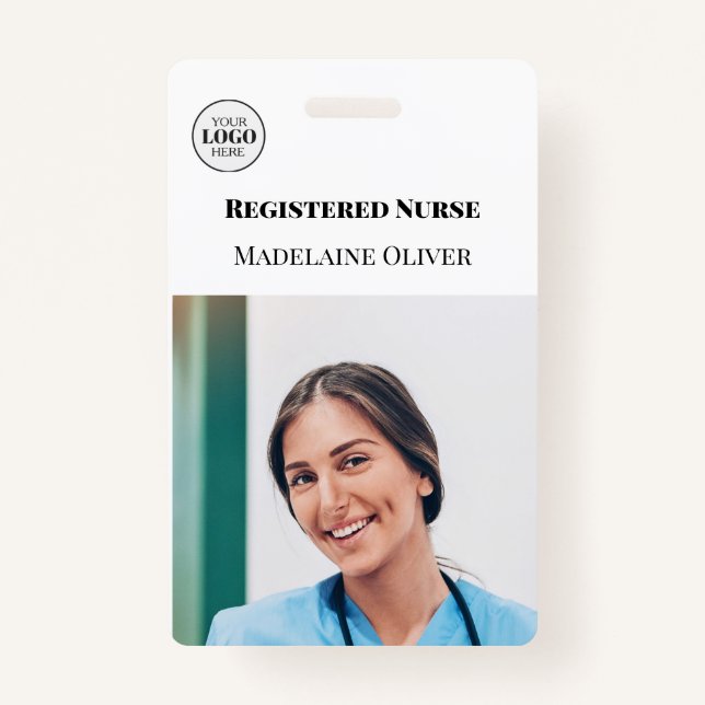Infirmière ID photo Simple Logo Badge (Devant)