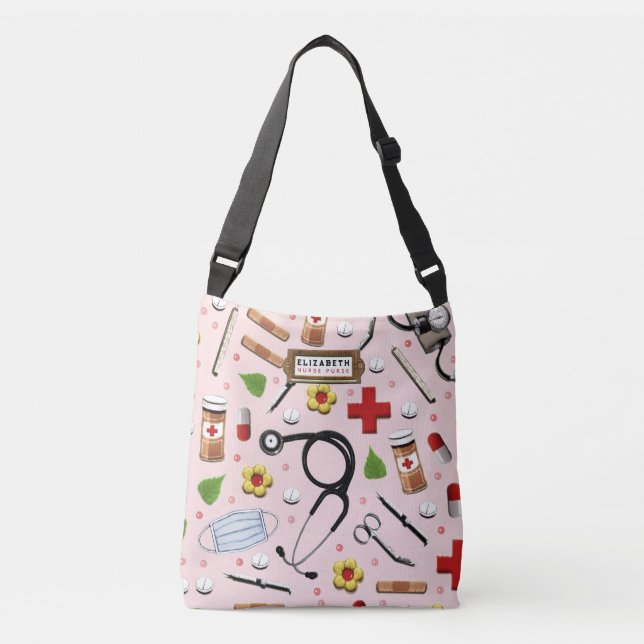 Infirmière Idée Cadeau Personnalisé Sac Crossbody (Devant)