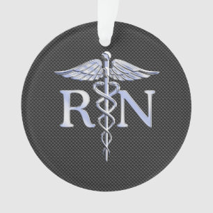 Infirmière inscrite RN Caduceus Snakes Black Carbo