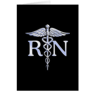 Infirmière inscrite RN Caduceus Snakes Solide Noir