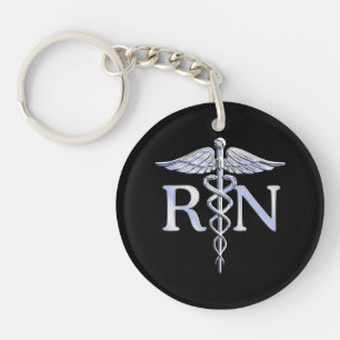 Infirmière inscrite RN Caduceus Snakes Style on B