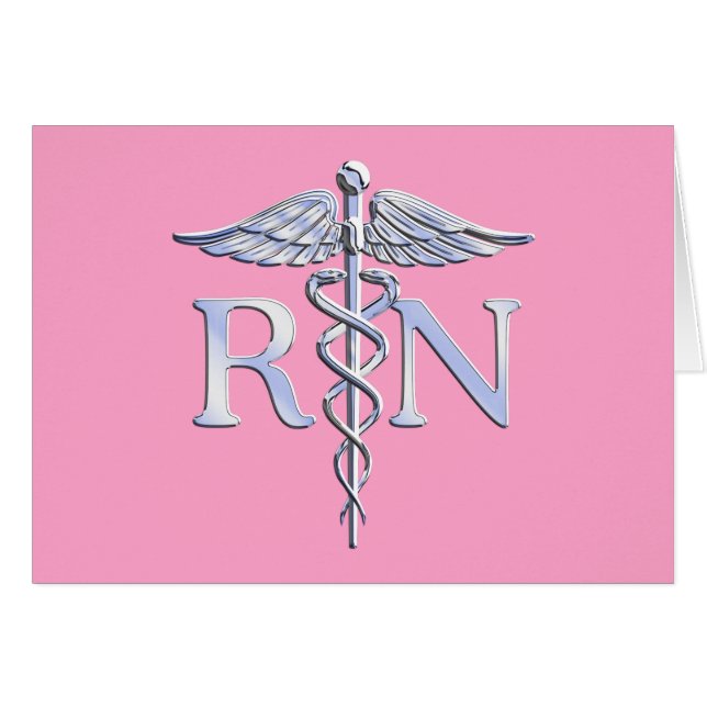 Infirmière inscrite RN Caduceus sur Décor rose cla (Devant horizontal)