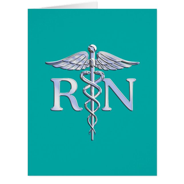 Infirmière inscrite RN Silver Caduceus sur Turquoi (Devant)