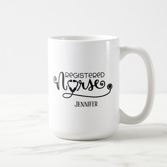 Infirmière inscrite Stethoscope Café Mug (Droite)