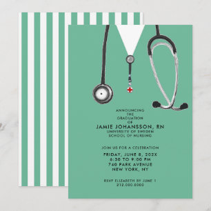 Infirmière - Invitations de la fête de graduation