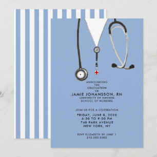 Infirmière - Invitations de la fête de graduation