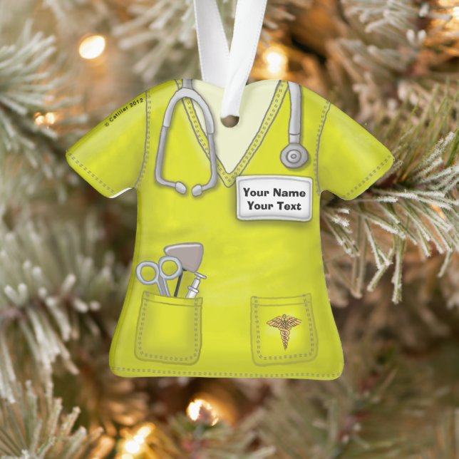 Infirmière jaune examen médical ornement (Arbre)