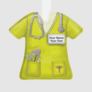 Infirmière jaune examen médical ornement