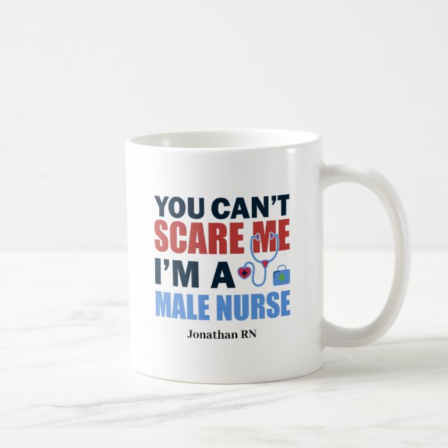 Infirmière masculine amusante Mug de café personna (Droite)