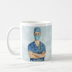 Infirmière masculine Café Mug personnalisé
