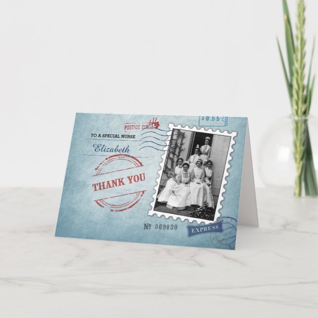Infirmière Merci. Carte d'appréciation personnalis (Devant)