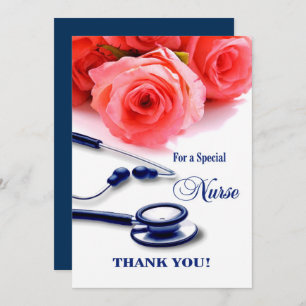 Infirmière Merci. Carte rose et Stethoscope