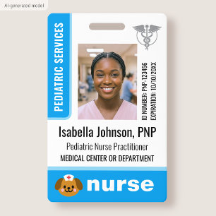 Infirmière pédiatrique Photo de badge d'identifica