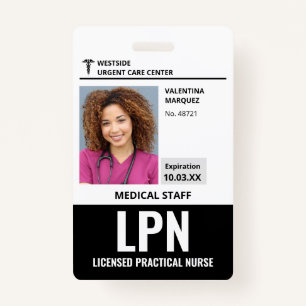 Infirmière pratique autorisée LPN ID Photo Badge