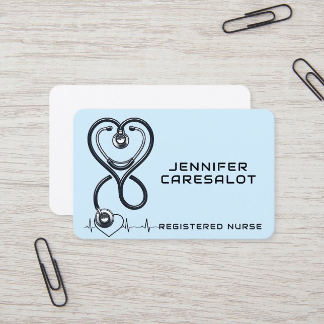 Infirmière RN, LVN, LPN, Carte de visite intérimai (Devant/Arrière en situation)