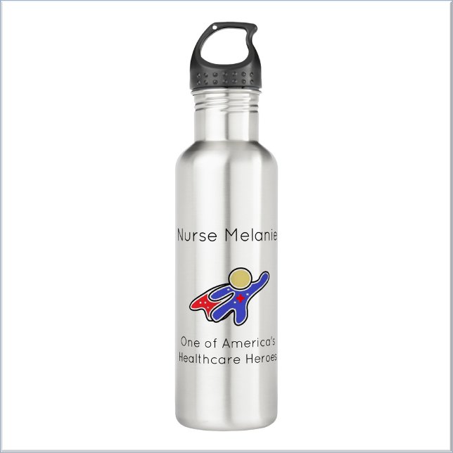 Infirmière Santé Héros Bouteille d'eau (Bookmark my store!
https://www.zazzle.com/store/capricepetit/products)
