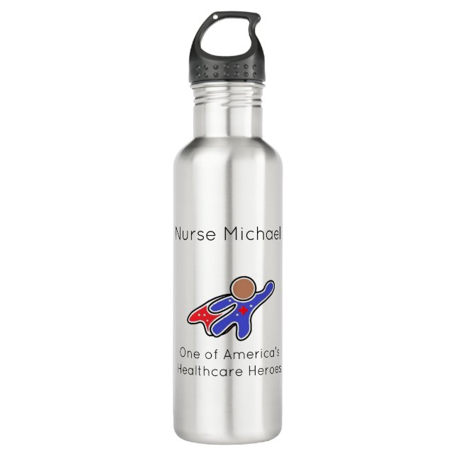 Infirmière Santé Héros Bouteille d'eau (Devant)