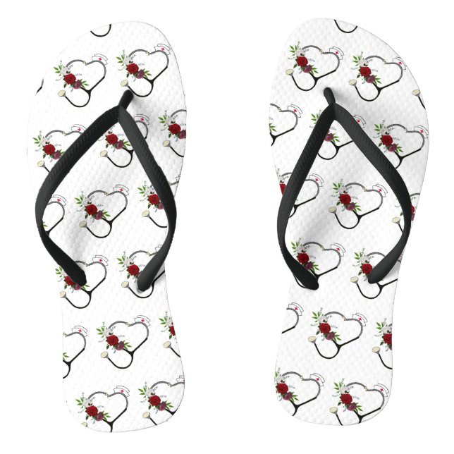 Infirmière stéthoscope floral tongs (Semelle)