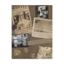 Infirmière vintage - Carte postale du bloc-notes d