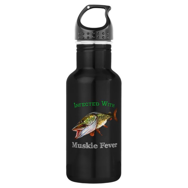 Infiziert mit Muskie Fieber Edelstahlflasche (Vorderseite)