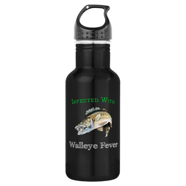 Infiziert mit Walleye Fieber Edelstahlflasche (Vorderseite)