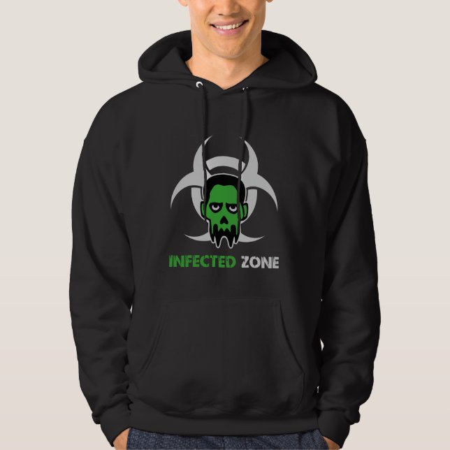 Infizierte Zone Zombie-Warnung Hoodie (Vorderseite)