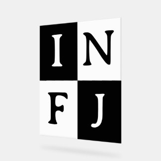 INFJ-Plakat: Schwarz-weiße Wandkunst Acrylschild
