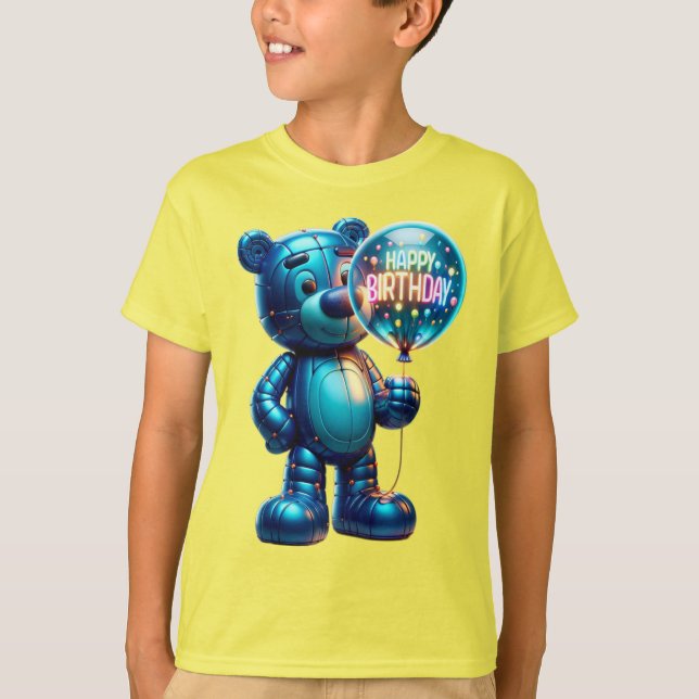  Inflatable Bear with a Balloon, Happy Birthday, b T-Shirt (Vorderseite)