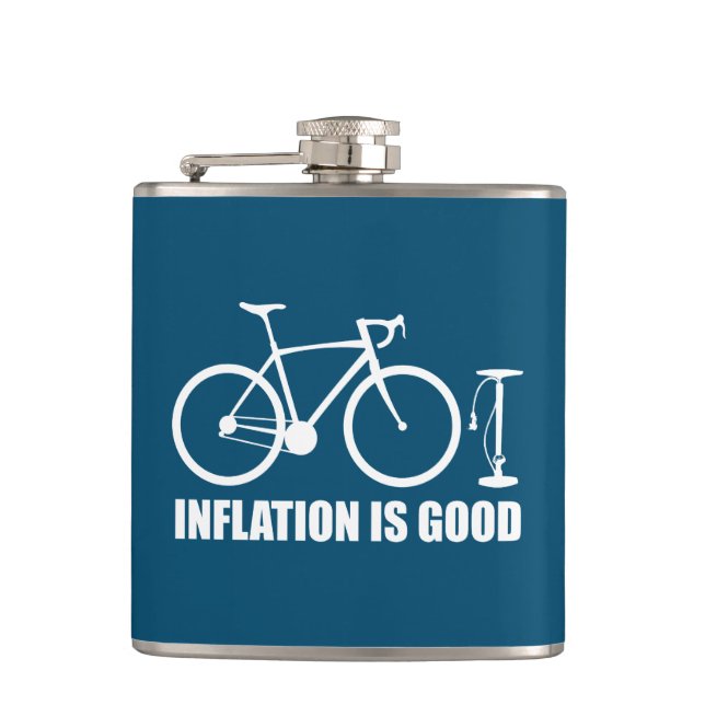 Inflation ist ein gutes Fahrrad Flachmann (Vorderseite)