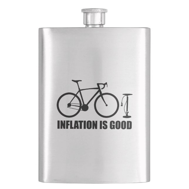 Inflation ist ein gutes Fahrrad Flachmann (Vorderseite)