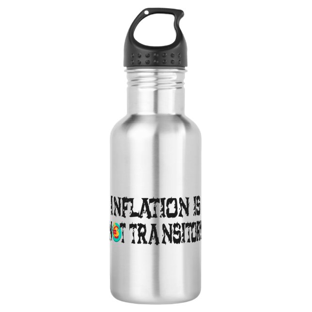 Inflation ist nicht vorübergehend edelstahlflasche (Vorderseite)