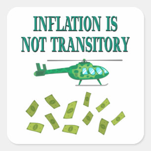 Inflation ist nicht vorübergehend quadratischer aufkleber