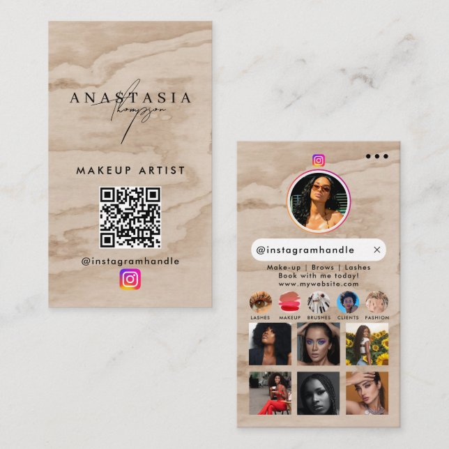 Influencer Beauty Nägel Social Media Rustikales Ho Visitenkarte (Vorne/Hinten)