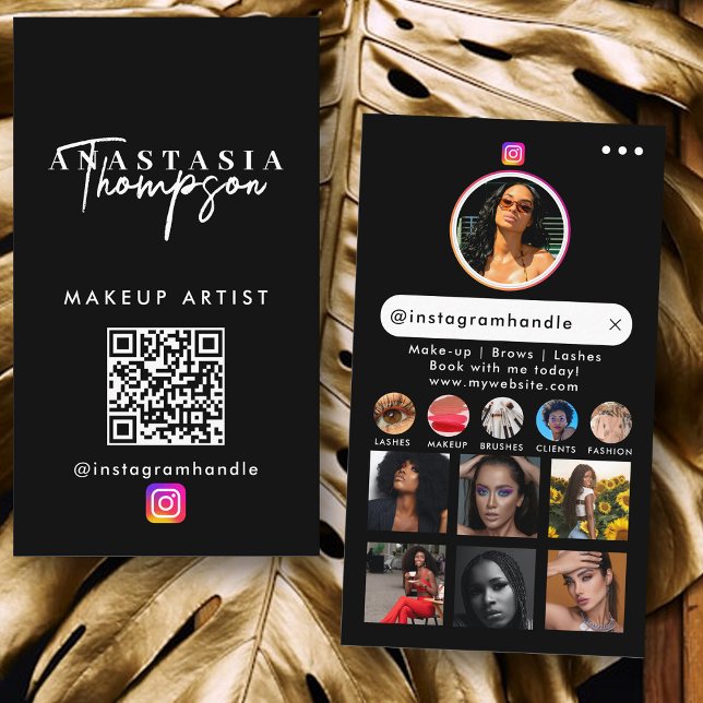 Influencer Beauty Nail Tech Social Media QR-Code Visitenkarte (Influencer Beauty Nail Tech Social Media QR Code Business Card)