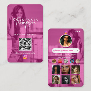 Influencer Beauty Nails Social Media Girl Pink Visitenkarte